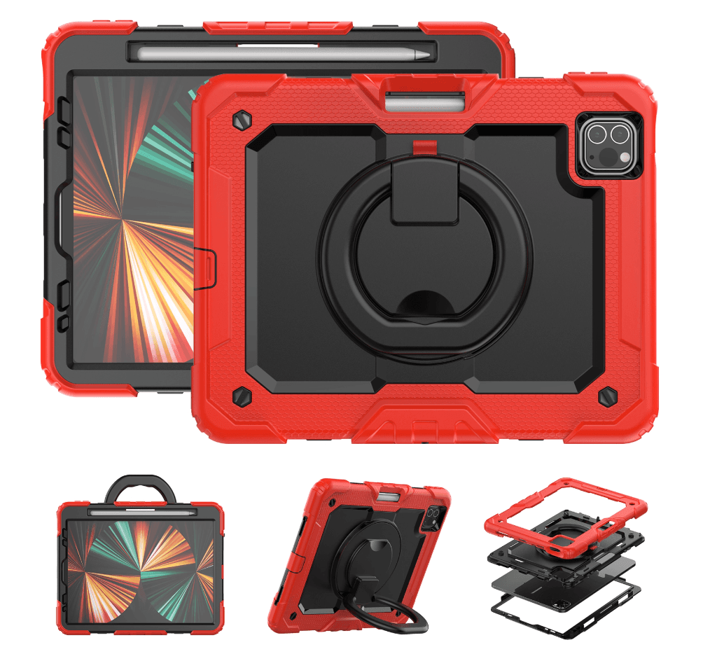 タブレットケース 耐衝撃ハンドル付き多機能保護ケース iPad/iPad Air/iPad Pro/mini