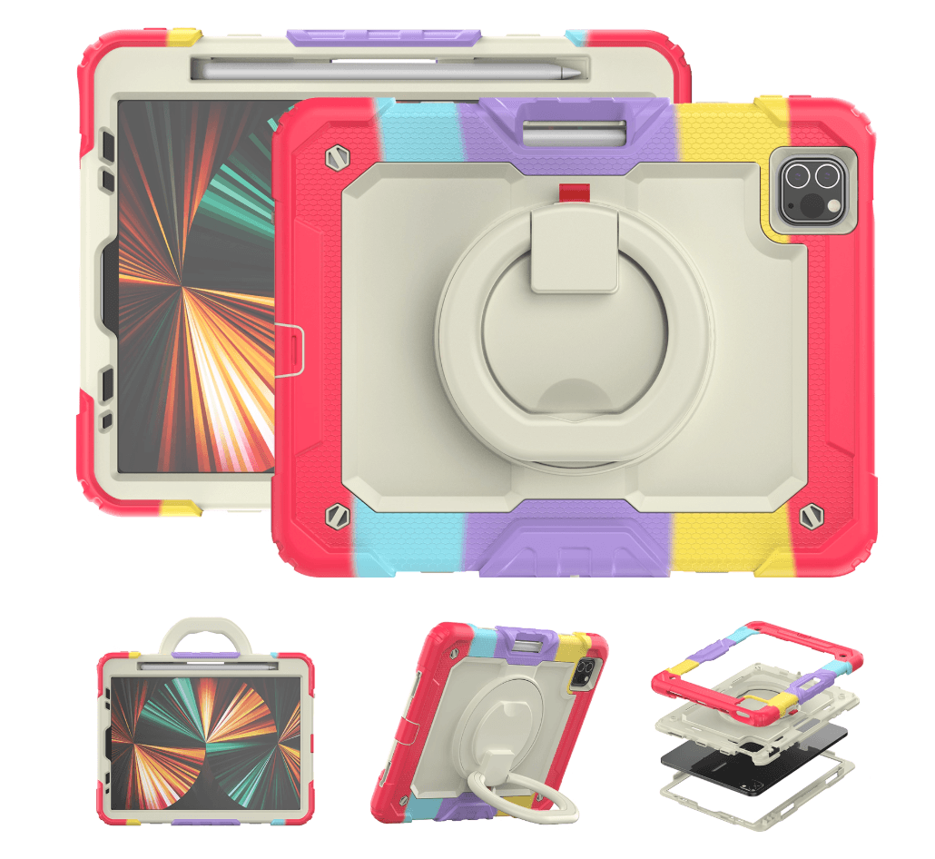 タブレットケース 耐衝撃ハンドル付き多機能保護ケース iPad/iPad Air/iPad Pro/mini