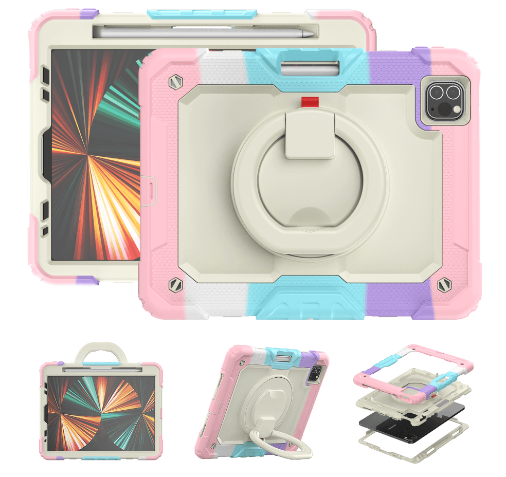 タブレットケース 耐衝撃ハンドル付き多機能保護ケース iPad/iPad Air/iPad Pro/mini