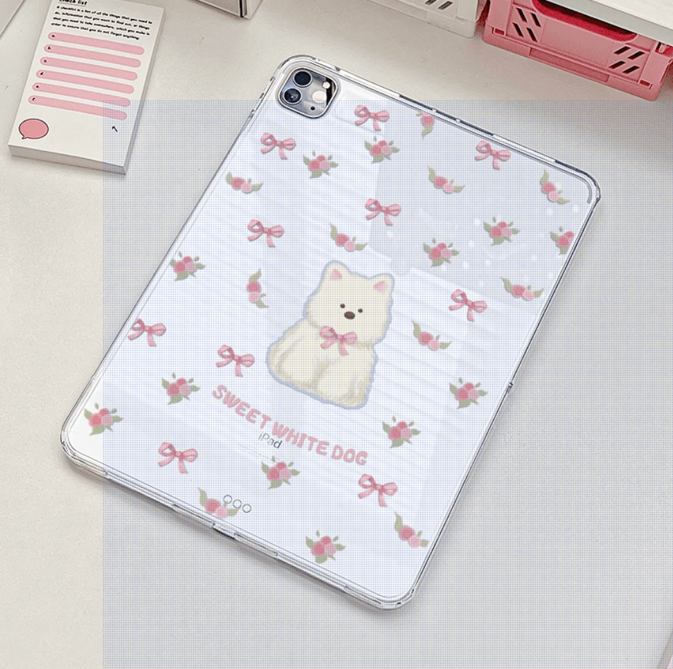 タブレットケース かわいい子犬イラスト透明保護カバー iPad/iPad Air/iPad Pro/mini