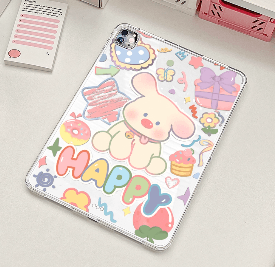 タブレットケース かわいい子犬イラスト透明保護カバー iPad/iPad Air/iPad Pro/mini