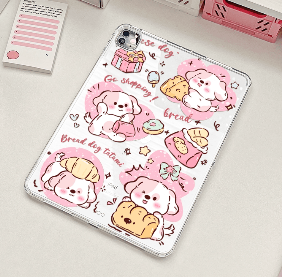 タブレットケース かわいい子犬イラスト透明保護カバー iPad/iPad Air/iPad Pro/mini