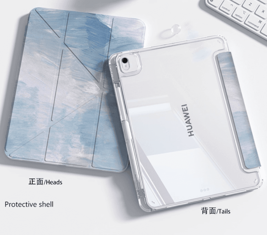 タブレットケース 水彩画風/三つ折りスタンド機能付きタブレットケース / Huawei / Matepad /Honor