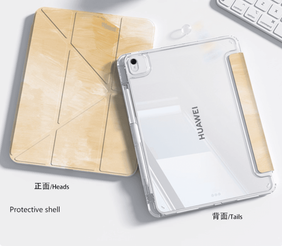 タブレットケース 水彩画風/三つ折りスタンド機能付きタブレットケース / Huawei / Matepad /Honor