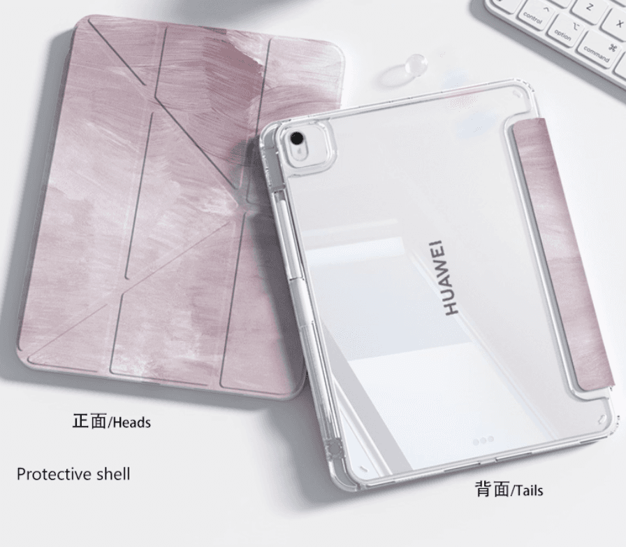タブレットケース 水彩画風/三つ折りスタンド機能付きタブレットケース / Huawei / Matepad /Honor
