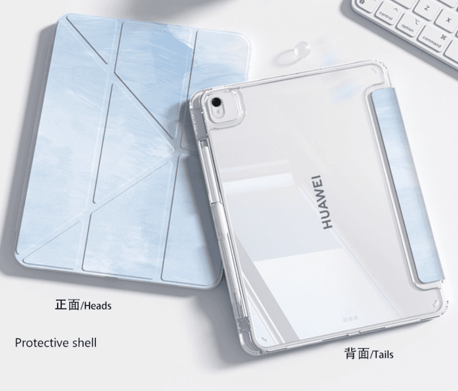 タブレットケース 水彩画風/三つ折りスタンド機能付きタブレットケース / Huawei / Matepad /Honor