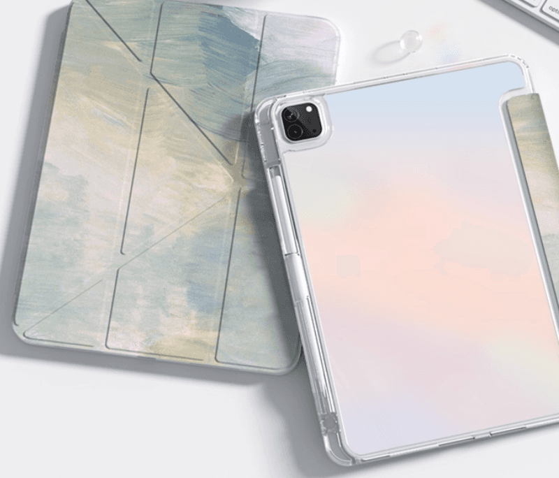 タブレットケース 水彩画風/三つ折りスタンド機能付きタブレットケース / Huawei / Matepad /Honor