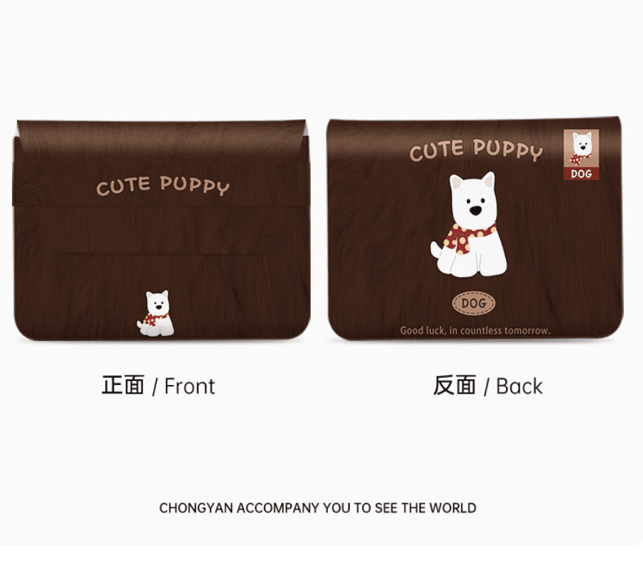 タブレット・PCケース　かわいい子犬/軽量で持ち運びやすい　iPad/Macbook/Surface/Xiaomi/Huawei