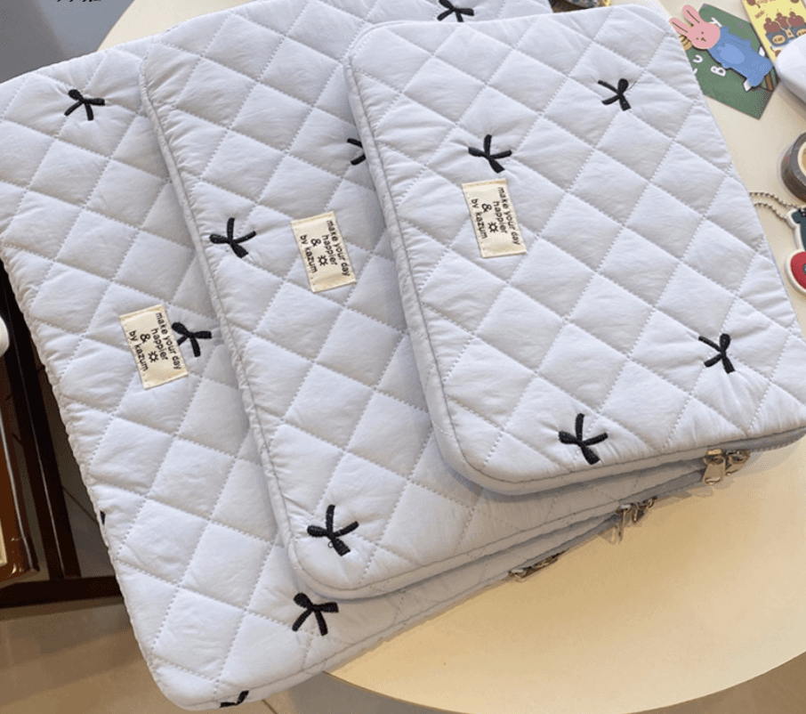 タブレットケース/PCケース 刺繍キルティング/柔らか起毛/タブレット・PCケース iPad/Macbook/Surface/Huawei
