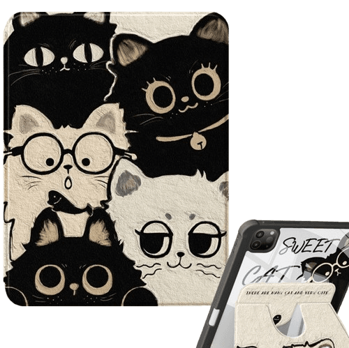 タブレットケース iPad/iPad Air/iPad Pro/mini/ タブレットケース 猫ちゃん集合 回転式保護カバー