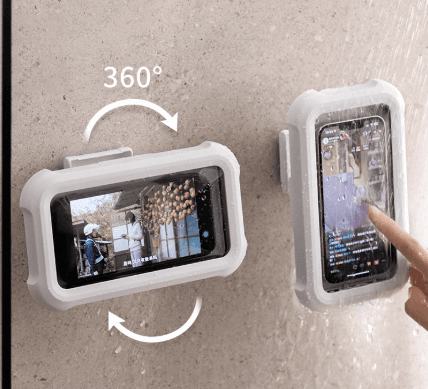 タブレットケース 360°回転式/壁掛け防水タブレット端末ケース お風呂 / シャワー