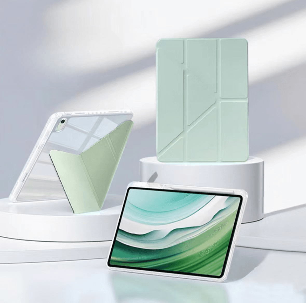 タブレットケース 透明クリア素材スタンド機能付きタブレット保護ケース　iPad / iPad Air / iPad Pro / iPad mini