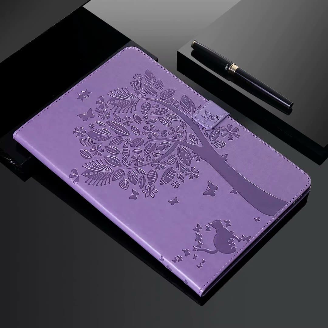 タブレットケース 花と蝶の浮き彫り手帳型/タブレット保護カバー iPad/iPad Pro/mini