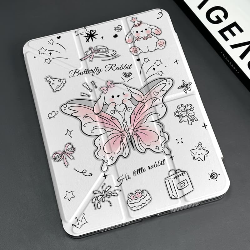 タブレットケース iPad/iPad Air/iPad Pro/mini ねこ仲間イラスト折りたたみケース