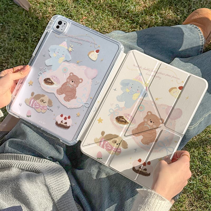 タブレットケース かわいい動物たちの夢見るipadケース iPad/iPad Air/iPad Pro/mini