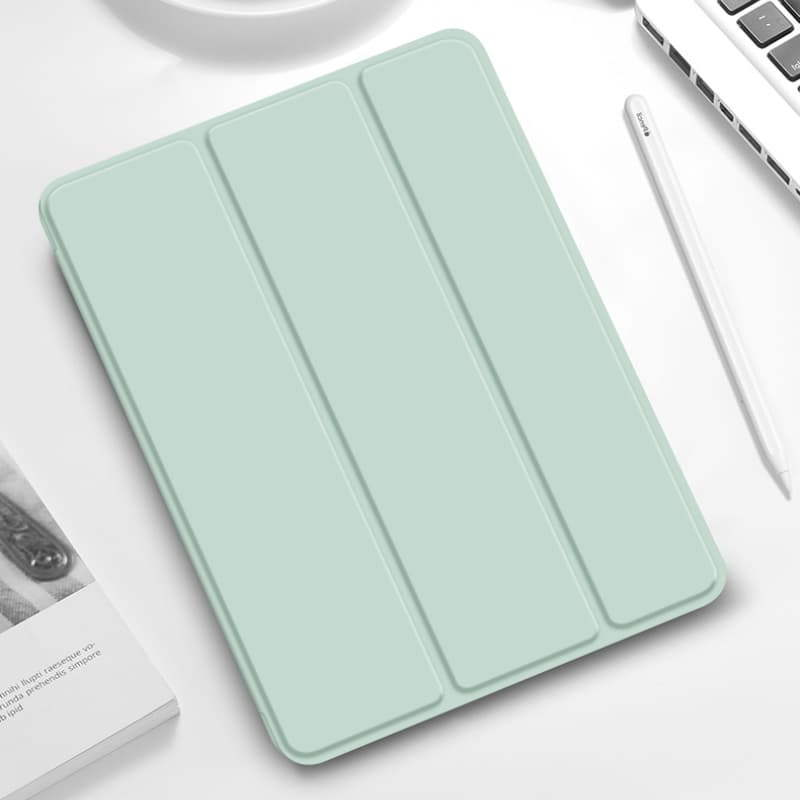 タブレットケース iPad/iPad Air/iPad Pro/miniタブレットケース 側面磁気充電対応ペン収納三つ折り保護ケース