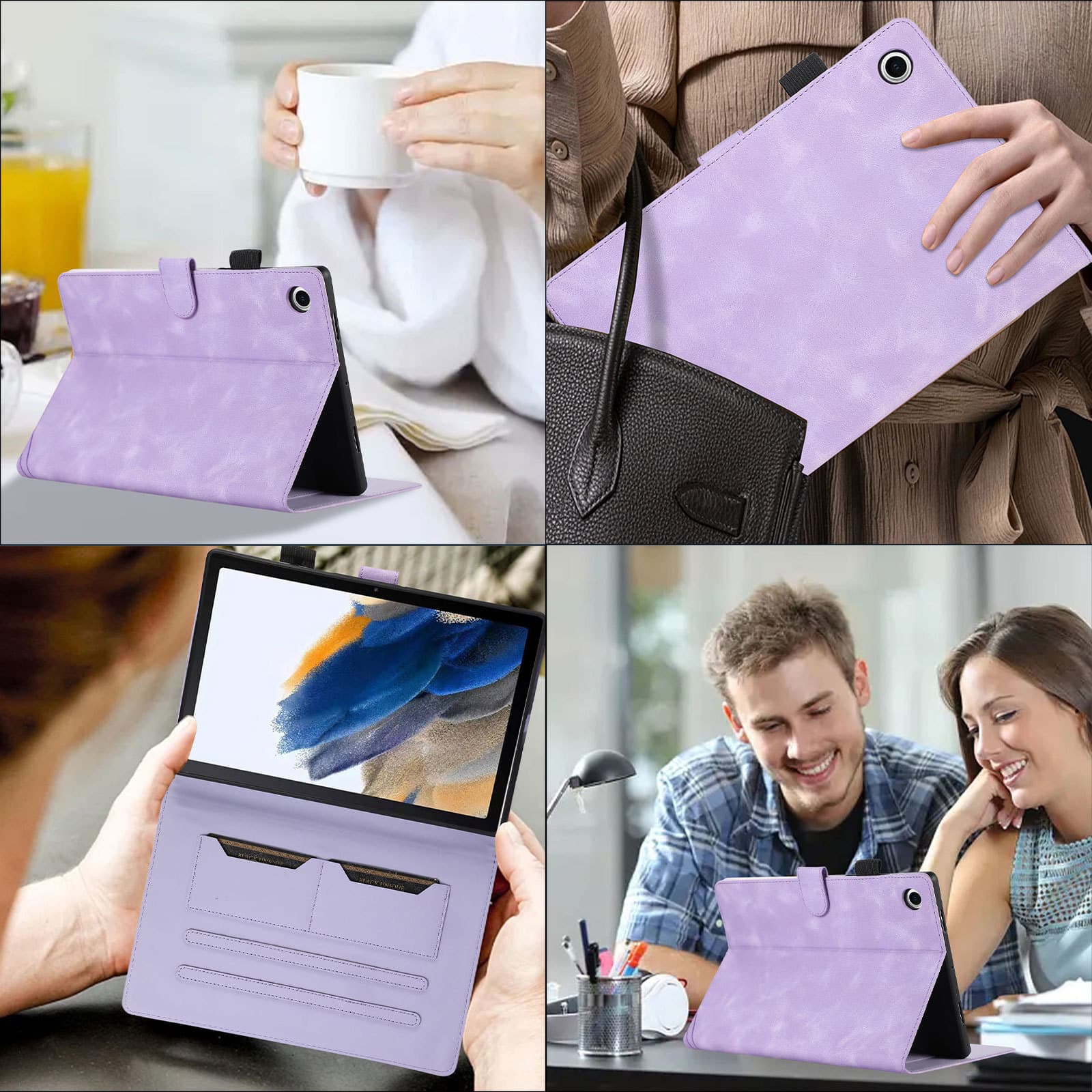 タブレットケース 蝶と音符の刺繍入り / 合皮手帳型タブレットケース iPad/iPad Air/iPad Pro/mini   Huawei / Lenovo / OPPO / Xiaomi 