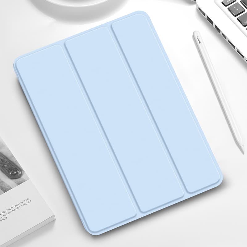 タブレットケース iPad/iPad Air/iPad Pro/miniタブレットケース 側面磁気充電対応ペン収納三つ折り保護ケース