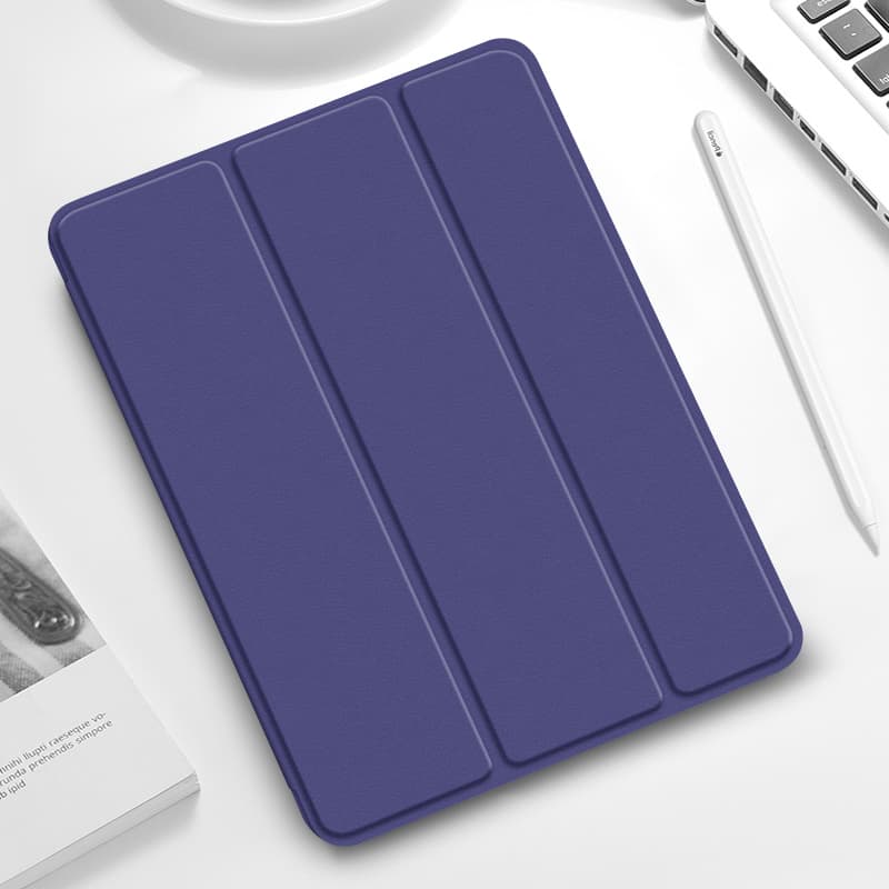 タブレットケース iPad/iPad Air/iPad Pro/miniタブレットケース 側面磁気充電対応ペン収納三つ折り保護ケース