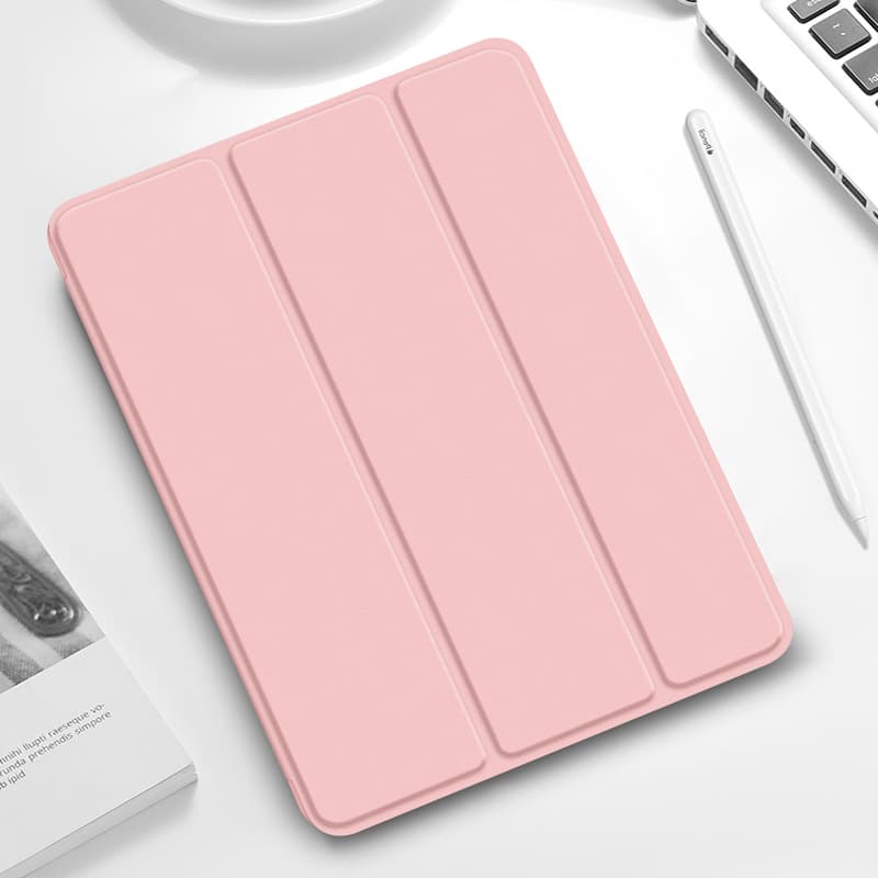 タブレットケース iPad/iPad Air/iPad Pro/miniタブレットケース 側面磁気充電対応ペン収納三つ折り保護ケース