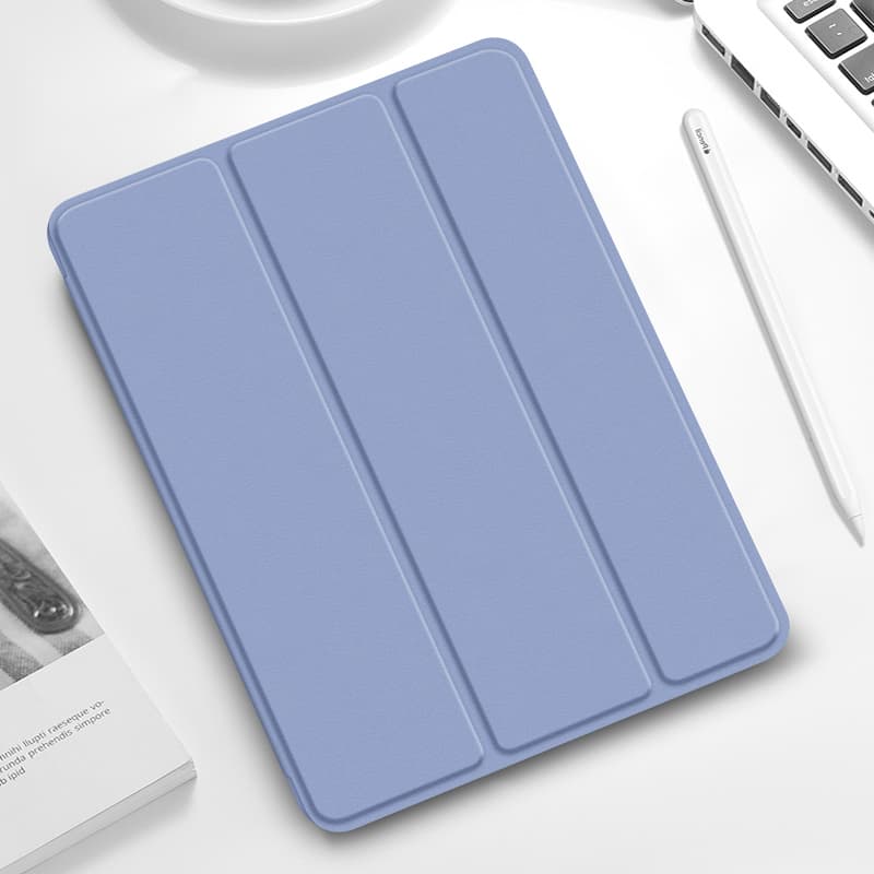タブレットケース iPad/iPad Air/iPad Pro/miniタブレットケース 側面磁気充電対応ペン収納三つ折り保護ケース