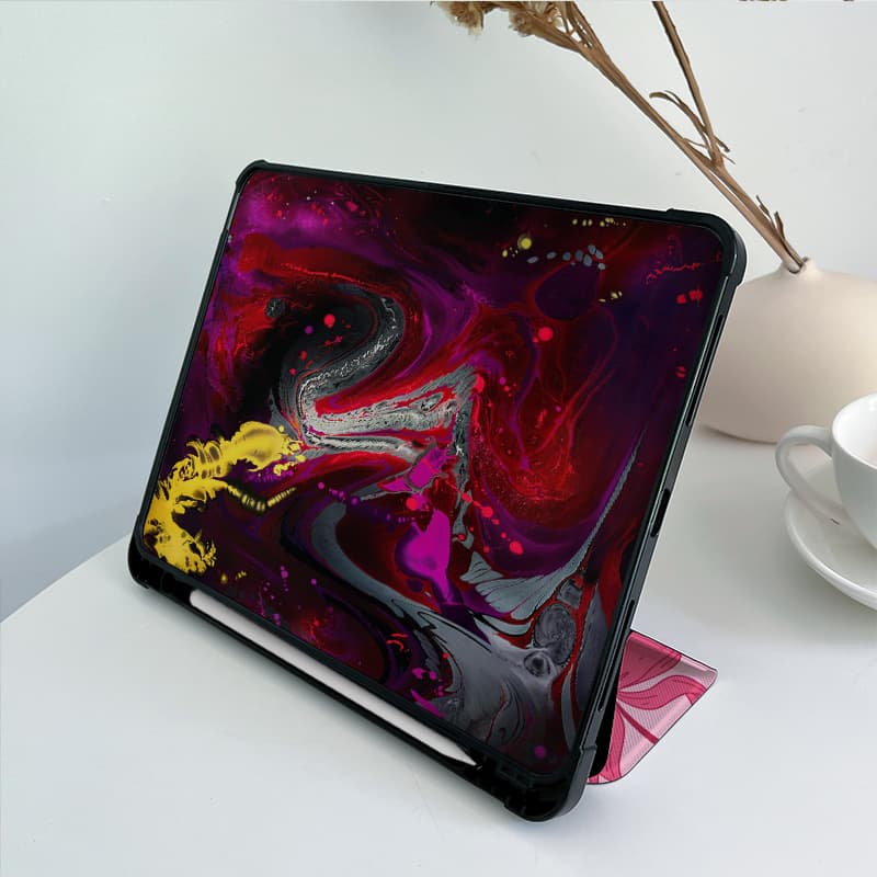 タブレットケース さくらんぼとリボン柄可愛いタブレット保護ケース　iPad / iPad Air / iPad Pro