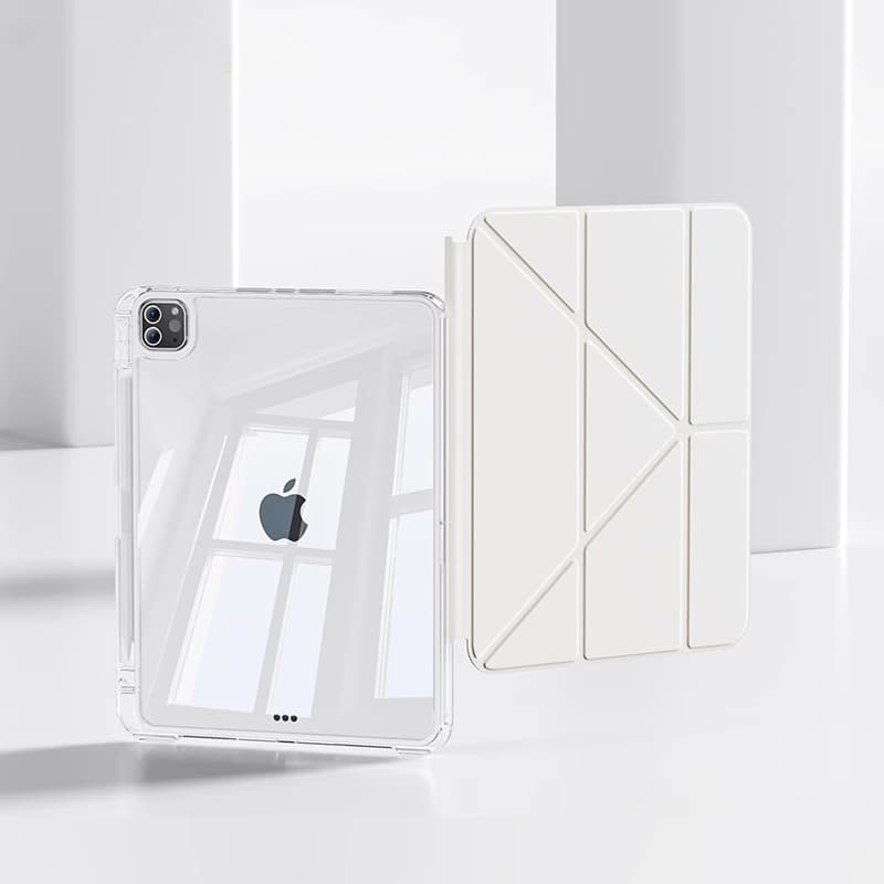 タブレットケース iPad/iPad Air/iPad Pro/mini 透明保護 折りたたみ式 多機能タブレットカバー