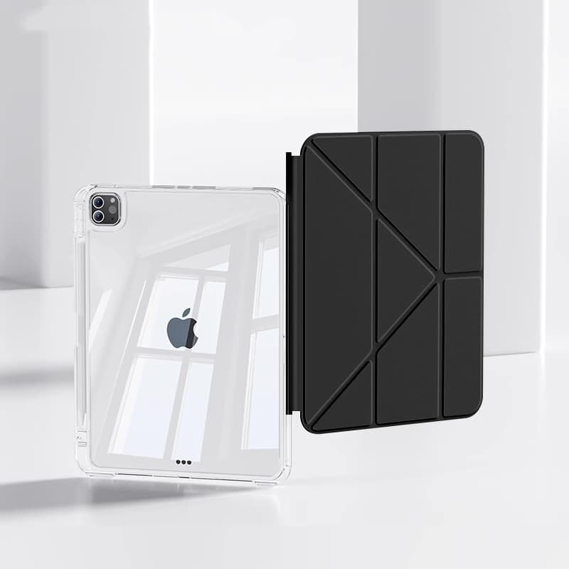 タブレットケース iPad/iPad Air/iPad Pro/mini 透明保護 折りたたみ式 多機能タブレットカバー
