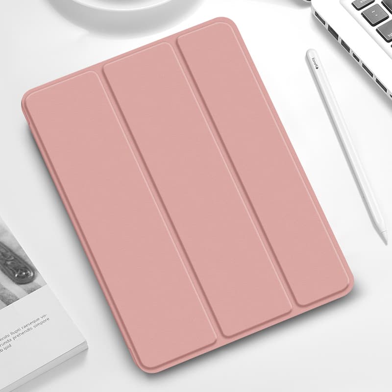 タブレットケース iPad/iPad Air/iPad Pro/miniタブレットケース 側面磁気充電対応ペン収納三つ折り保護ケース