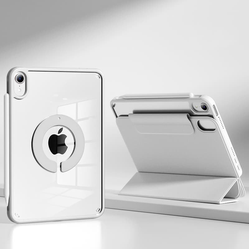 タブレットケース iPad/iPad Air/iPad Pro/mini 多機能スタンド付き 透明バックパネル保護ケース