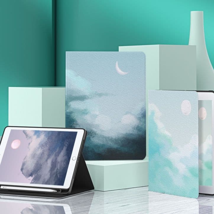 タブレットケース 夢見る空の筆槽付き保護カバー iPad/iPad Air/iPad Pro/mini