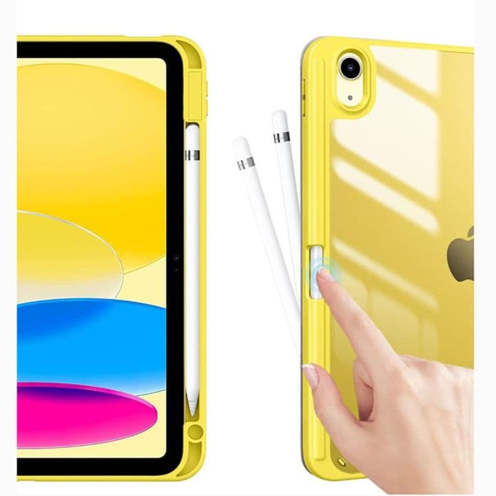 タブレットケース ペンケース収納付き/ 透明背面タブレット iPadケース