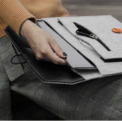 タブレットケース フェルト素材多機能収納付きタブレットケース iPad / Android /Huawei