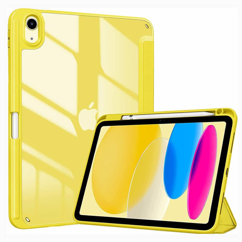 タブレットケース ペンケース収納付き/ 透明背面タブレット iPadケース