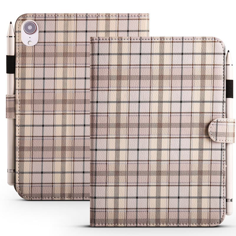 タブレットケース 高級チェック柄/iPadケース三つ折りスタンド機能付き iPad/iPad Pro